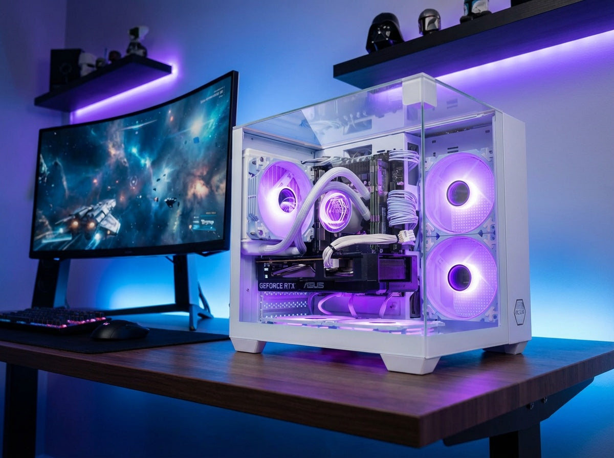 VENOM Black Gaming PC Luftkühlung bis RTX 5060 128GB RAM SSD RGB Win 11 WLAN