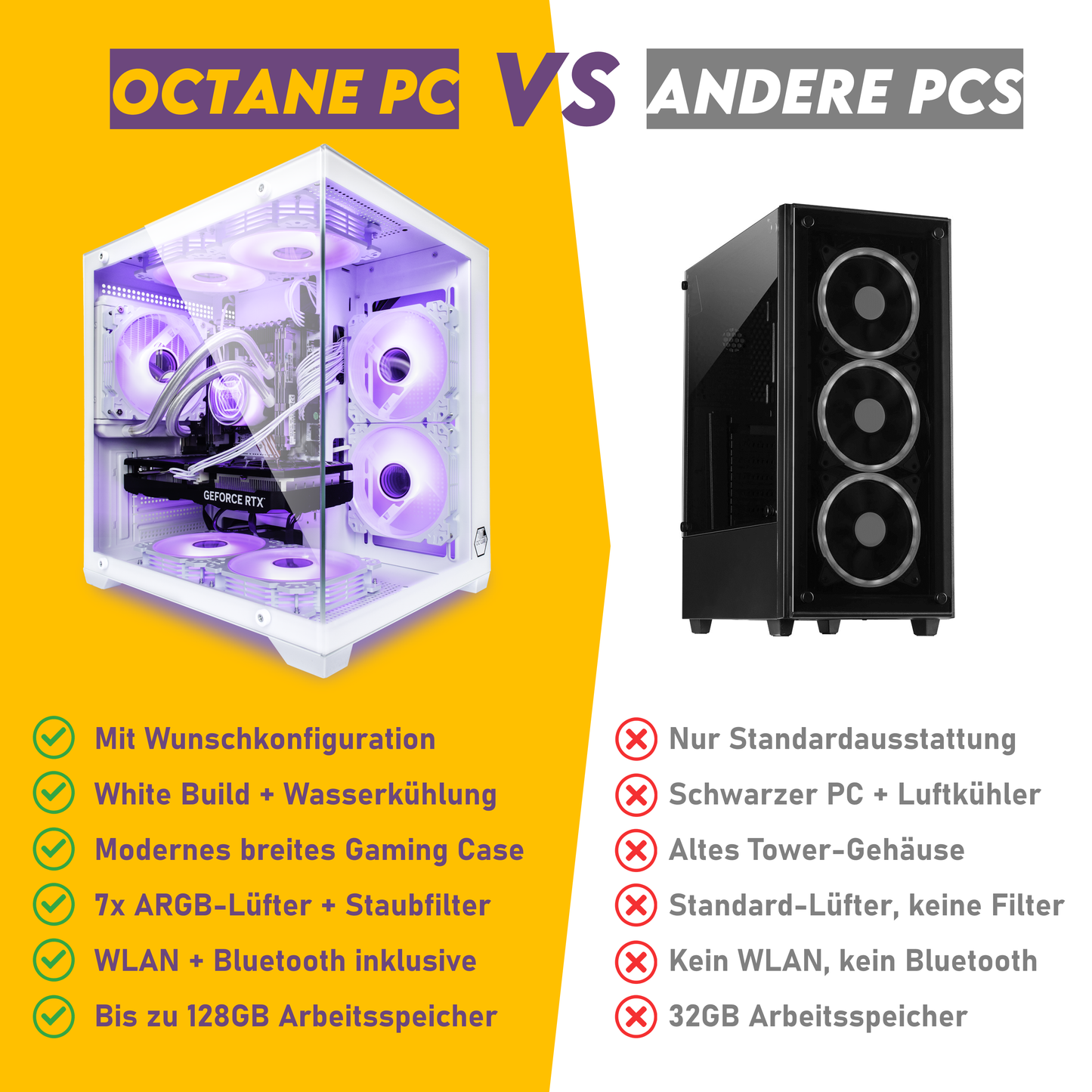 VENOM White Gaming PC Wasserkühlung bis RTX 5060 128GB RAM SSD RGB Win 11 WLAN