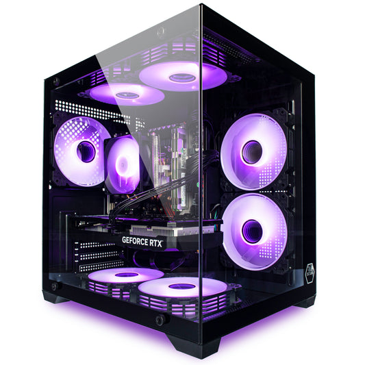 VENOM Black Gaming PC Luftkühlung bis RTX 5060 128GB RAM SSD RGB Win 11 WLAN